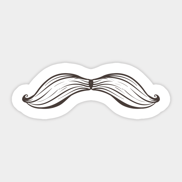 Simple moustache Sketch Sticker by InkyArt